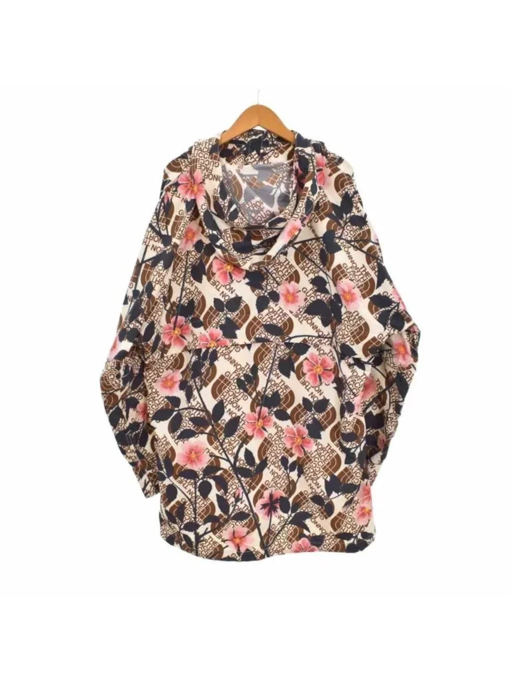 Gucci the North Face Pattern Hoodie Nylon Windbreaker Floral XS Multicolor